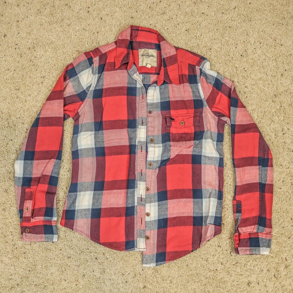 Red Plaid Button Down Shirt